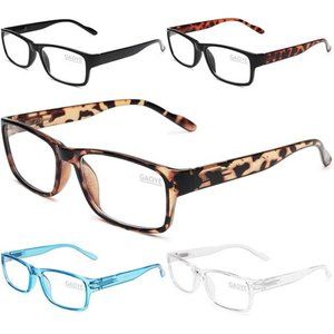 5-Pack Reading Glasses Blue Light Blocking, Spring Hinge Readers for Women